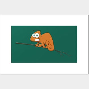 Orange chameleon Posters and Art